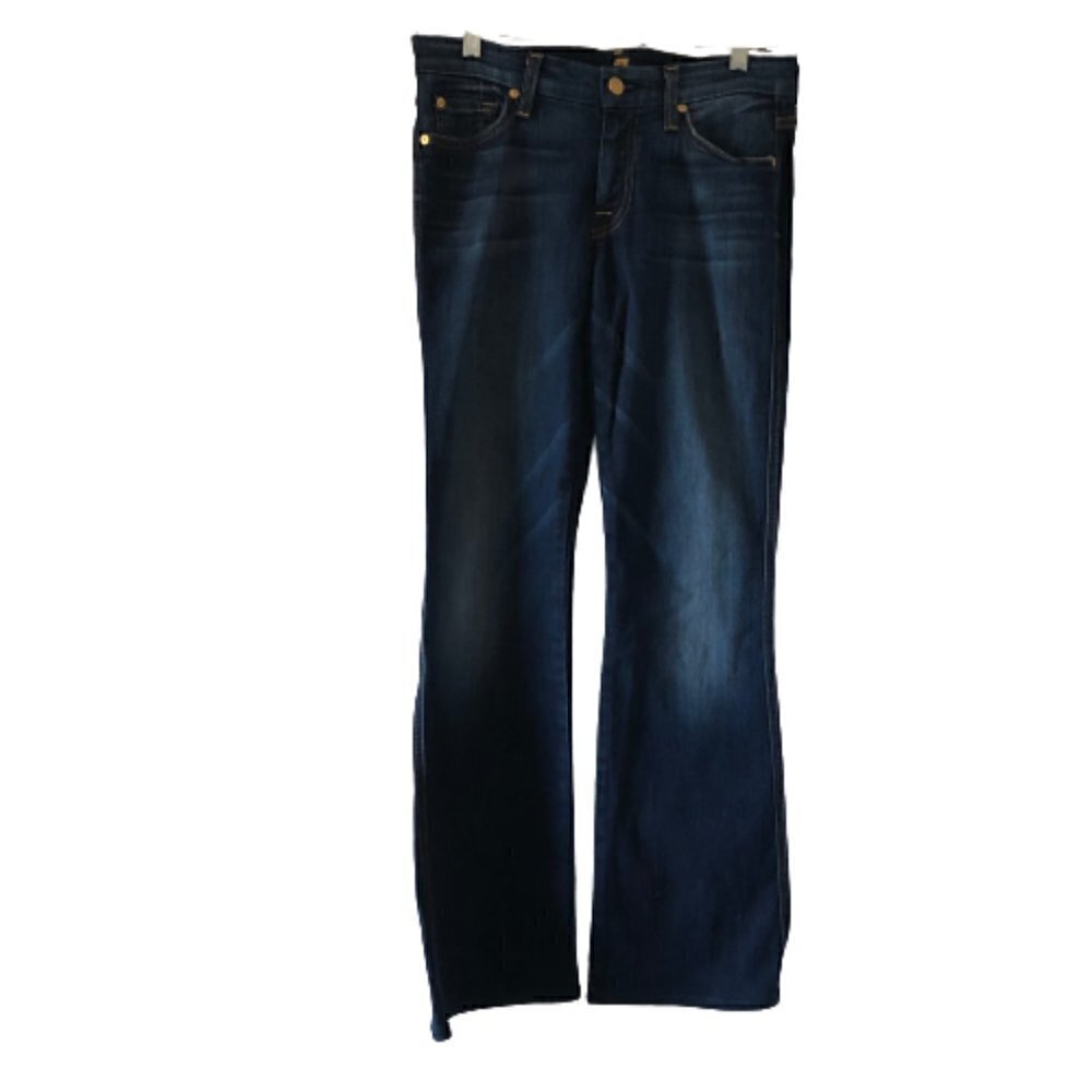 #3011-3  7 For All Mankind Womens Lexie Petite Jeans Boot Cut Blue 27